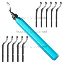 Entgratwerkzeug-Set mit 11-teiligem Hochgeschwindigkeitsstahl-Drehklingen-Set zur Gratentfernung für Metall, Harz, PVC-Rohre, Kupfer, Kunststoff, Aluminium