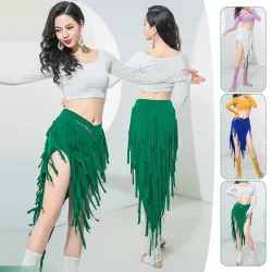 Bauchtanz Dreieck Hüfttuch Quaste Fransen Rock Orientalische Tänzerin Kostüm Frauen Tanzen Durchführen Sexy Lange Quasten Wrap Gürtel Kleid