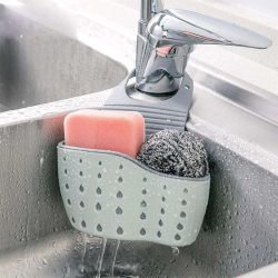 Waschbecken Ablassen Hängenden Korb Einstellbare Küche Zubehör Gummi Waschbecken Tasche Seife Schwamm Regal Wasserhahn Halter für Badezimmer 1PC