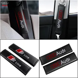 1/2 Stück Autosicherheitsgurt-Abdeckung Schulterprotektor Polster Zubehör für Audi Sline A3 A4 B8 A5 A1 A2 A6 Q3 Q5 Q7