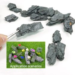 6 Stück zufällig geformte, unregelmäßige Simulationssteine für Mikrolandschaften, Steine für Layout-Materialien, 2?6 cm Länge, Modellbausätze, Outdoor-Waldsteine