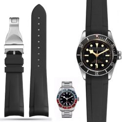 Naturkautschuk-Uhrenarmband, speziell für Tudor Black Bay 1958 41 mm GMT Pelagos Pin/Faltschließe Herren-Silikon-Uhrenarmband 22 mm