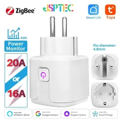 Tuya Smart Plug Zigbee EU 16A/20A Smart Steckdose Mit Power Monitor Timing Sprachsteuerung Funktioniert Mit Alexa google Home Alice
