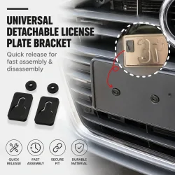 Universelle abnehmbare Kennzeichenhalterung aus Kunststoff, Halterung für Fahrzeugschilder, Auto-Außenaccessoire