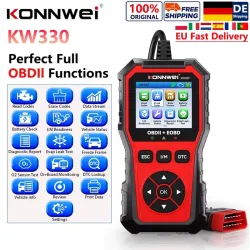 2026 KONNWEI KW330 Auto-OBD2-Diagnosegerät Professioneller Motor- und Batterie-Fehlercodeleser Echtzeitdaten-Anzeige Automobil-OBD-Fehlerscanner Kostenloser Versand