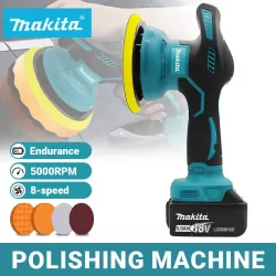 Makita Akku-Poliermaschine mit 8 Gängen und digitaler Anzeige, elektrische Poliermaschine für Auto-Wachs- und Polierarbeiten, kompatibel mit Makita 18V Akku