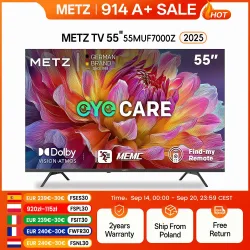 Metz TV 43 55 Zoll 4K UHD Smart LED TV Google TV HDR 10 MEMC Dolby Audio Google Cast Sprachsteuerung Tuner 43MUF7000Z 55MUF7000Z