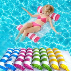 Aufblasbare faltbare schwimmende Reihe Schwimmbad Party Wasser Hängematte Luftmatratzen PVC Streifen Wasser schwimmende aufblasbare Matte