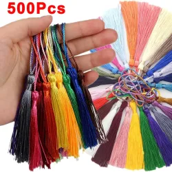 100?500 Stück 13 cm seidige Quasten mit Kordelschlaufe, handgefertigt, weich, glänzend, Lesezeichen, Quaste für Schmuckherstellung, DIY-Handwerk, Nähzubehör