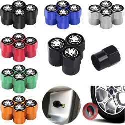 4 stücke Auto Aluminium Styling Emblem Rad Reifen Ventil Stem Luft Kappen Für Skoda Octavia Fabia Schnelle Yeti Superb Octavia a5 A7 VRS VII