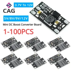 1-100 stücke 3,7 V Zu 12 V Mini DC Boost Converter Board Ausgang 5 V/8 V/9 V/12 V DC Step Up Modul Lith-Batterie Boost Spannung Boost Modul
