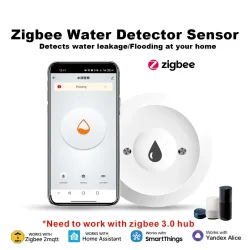 ZigBee Smart Wasserleck-Sensor Wasserüberlauf-Niveaudetektor Sicherheitsalarmsystem Flut- und Leckagesensor Google Home 2MQTT