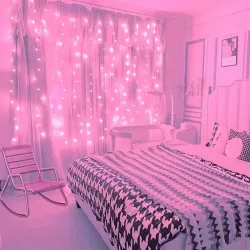 VZLTXN, Weihnachtsdekoration für Zuhause, USB, 8 Modi, Feengirlande, LED-Vorhang-Lichterkette mit Fernbedienung für Schlafzimmer, Hochzeit
