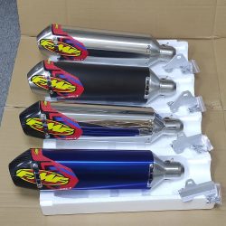 Länge 470mm Einlass 51mm Motorrad-Auspuffrohr FMF 4T Schalldämpfer mit Halterung Universal Motorrad Motocross Roller Auspuff Moto