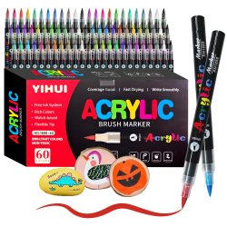 12/24/36/48/60 Farben Acrylfarbenstifte und Marker Pinselspitzen-Farbmarker Für Steinmalerei, Holz, Stein, Glas, Geschenk, DIY-Handwerk