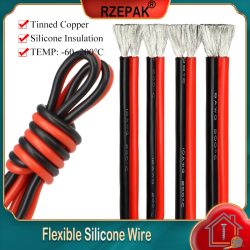 1 ~ 10 m flexibles Silikonkabel, rot, schwarz, Autobatteriekabelung, 30, 28, 26, 24, 22, 20, 18, 16, 14, 12, 10, 8 AWG, hitzebeständiger elektrischer Draht