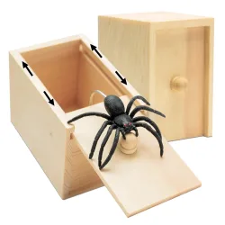 Trick Spider Lustige Scare Box Holz Versteckte Box Qualität Streich Holz Scare Box Spaß Spiel Streich Trick Freund Büro Spielzeug