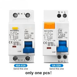 230 V 1P+N Fehlerstromschutzschalter mit Über- und Kurzstrom-Leckageschutz RCBO MCB