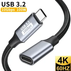 USB-C-Verlängerungskabel Typ C auf C 100 W Schnellladekabel für Xiaomi Samsung Switch MacBook Pro 4k 60 Hz Video-Verlängerungskabel