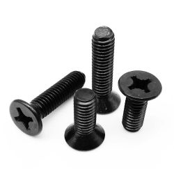50/100/200 Stück M1 M1,2 M1,4 M1,6 M2 M2,5 M3 M4 Kreuzschlitz Phillips Flachsenkkopfschraube GB819 Schwarzer Kohlenstoffstahl