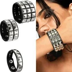 Neue Punk Nagel Armband Nieten Casual Paar Armband Hip-Hop Gothic Party Neujahr Weihnachten Valentinstag Geburtstag Geschenke