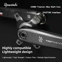 RPANTAHI Rennrad-Kurbelgarnitur aus Kohlefaser, mit 24 mm Titanachse und ultraleichtem Kohlefaser-BCD 110 Spider EASTON