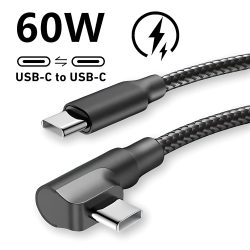 90-Grad-Winkel-USB-C-Schnellladekabel für iPhone 17 16 15 Pro Max Samsung Xiaomi Redmi POCO OnePlus Nylon-geflochtenes Typ-C-Kabel