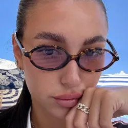 Vintage kleine ovale Leoparden-Sonnenbrille in Schwarz für Damen, neue Modemarke, Farbverlauf, elegante Y2K-Sonnenbrille, Damen-Hip-Hop-Sonnenbrille