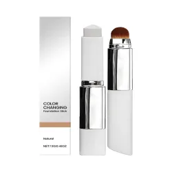 2-in-1 farbwechselnder Foundation-Stick, flüssig, leicht, feuchtigkeitsspendend, aufhellend, Farbwechsel für alle Hauttypen