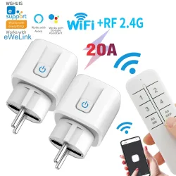20A EWeLink WLAN-Smart-Steckdose Drahtlose Fernbedienung Kompatibel mit Alexa Sprachsteuerung EWeLink App für Smart Home Automation