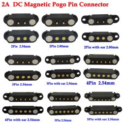 1-10sets 2A DC Magnetische Pogo Pin Stecker 2Pin 3Pin 4Pin 5Pin Pogopin Männlich Weiblich Gefederte DC Steckdose 2P 3P 4P 5P