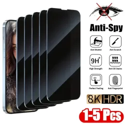 1-5Pcs Anti-spion Gehärtetes Glas für IPhone 16 15 14 13 12 11Pro Max Volle Abdeckung Privatsphäre Screen Protector Für iPhone 13 14 15 Glas