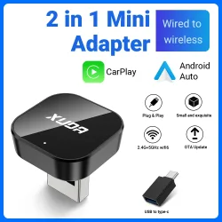 2026 XUDA 2-in-1 Kabelloser CarPlay-Adapter & Android Auto Wireless-Adapter, 5GHz WLAN Typ-C/USB Plug & Play CarPlay Wireless