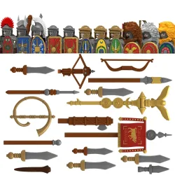 Mittelalterliche Militär-Römische Legionär-Bausteine Königliche Garde Armee Soldatenfiguren Bogenschütze Armbrustschütze Adjutant Bausteine Spielzeug