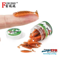 SUNMILE Angeln Weiche Köder Wurm Künstliche Köder 4 cm/0,6g 20 stücke Felsen Angeln Wobbler Leurre Souple Köder Barsch Forelle Bass Köder