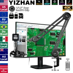 YIZHAN 4K mikroskope digital mit Software, imx678 imx415 Sensor, 150X elektronisches Mikroskop zum Löten, verstärkte Halterung, Elektronischer Zoom, Foto, Video und Messung integriert, Echtes 4K