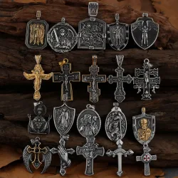 Edelstahl Hip Hop Mode Religiöse Kreuz Halskette Verschiedene Männer und Frauen Jesus Gläubige Anhänger Halskette Großhandel