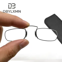 DBYLXMN Ultradünne Nasenklammer-Lesebrille ohne Bügel Randlose Presbyopie-Brille Mini-Taschenlesebrille für Männer und Frauen