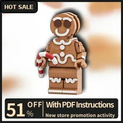 Neue 835-teilige Weihnachtsfiguren-Serie Moc Lebkuchenmann Modellbausatz Individuelles Puzzle DIY Kreative Idee Spielzeug Geburtstagsgeschenke