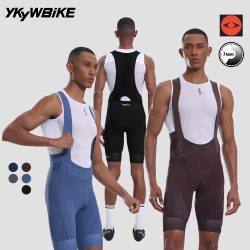 YKYWBIKE Herren Radsport-Trägerhose Italien Elastic Interface 7 Stunden Gepolsterte Profi-Fahrradhose Rennrad-Radlerhose