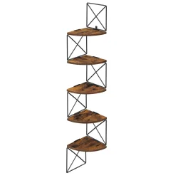 VASAGLE Eckregal, Wandregal mit Zickzack-Design, 5 Ebenen, Bücherregal, für Schlafzimmer, Arbeitszimmer, Wohnzimmer, Badezimmer
