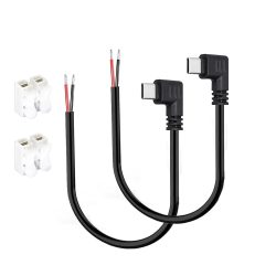 USB C auf 2-poliges Netzkabel mit offenem Ende, 90-Grad-USB-Typ-C-Stecker, 2-poliges Pigtail-Kabel, für 5 V USB Typ C DIY-Kabel