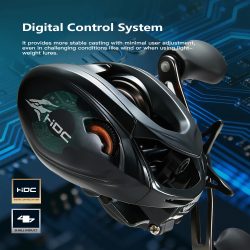 Cylius HIDC DC 152g Carbon Baitcasting Angelrolle 7.1:1 10+1 BB Maximale Bremskraft 5kg Meerwasserbeständig Digitale Steuerung Angelrolle