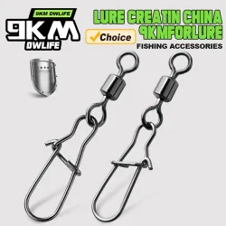 9KM 25Pcs Angeln Snap Wirbel Edelstahl Salzwasser Angeln Rolling Duo-Lock Snap Swivel Anschlüsse Tackle