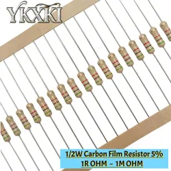 100PCS Neue 1/2W Carbon Film Widerstand 5% 1R ~ 1M 100R 220R 1K 1,5K 2,2K 4,7K 10K 22K 47K 100K 100 220 1K5 2K2 4K7 Ohm Widerstand
