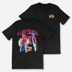 Vintage Joe Camel Motorsports Motocross Grafik-T-Shirt aus Baumwolle für Herren und Damen, Sommer-Streetwear