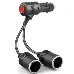 Neuer Bestseller 20cm mit Ein/Aus-Schalter Universeller Auto-Zigarettenanzünder-Verteileradapter 1 Stecker auf 2 Buchsen Y-Verteiler