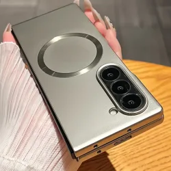 Ultradünne Metall-Lackierung Magnetische Frosting-Hülle für Samsung Z Fold 7 6 5 4 3 Schlanke Matte Magsafe-kompatible Kabellose Ladehülle