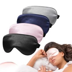 Neue Hot Trave Schlafmaske aus weicher Seide, Augenmasken, Abdeckungen für den Schlaf, 100 % Verdunkelung, Null-Augendruck, Augenbinde mit verstellbarem Riemen