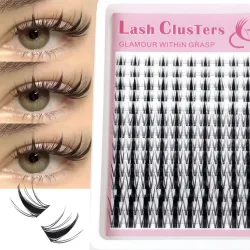 140 Stück Feenwimpern 8-16mm Manga-Wimpern C-Curl Aufwärts - Große Spannweite DIY-Wimpern Natürliche Erweiterung Wet-Look Scharfe Anime-Wimpern